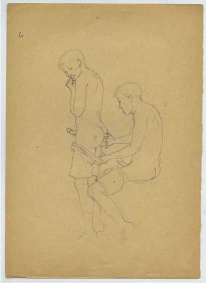 null 
MASCULIN [Artiste hongrois non identifié]. Complicités, vers 1950. 19 dessins...