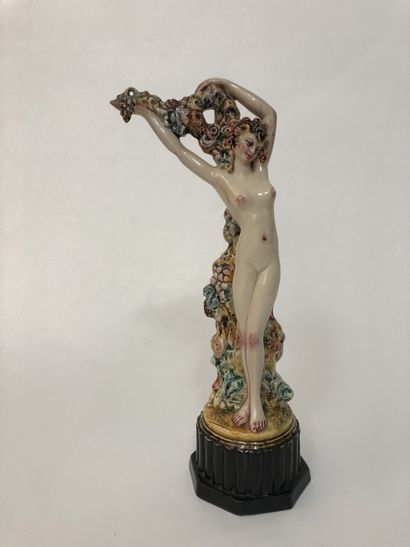 null SPAIN. Antonio PEYRO MEZQUITA (1881-1954). Nude study, circa 1930. Ceramic figurine....