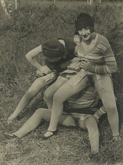 MR. X. Three Friends on the Grass, ca. 1930....