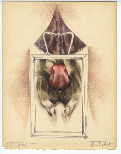null Henri RICHELET. Languages II, around 2010. 18 pastel and colored pencil drawings,...