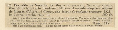 null BEROALDE de VERVILLE - Maurice D'ATTYS. Le Moyen de parvenir. 25 selected tales...