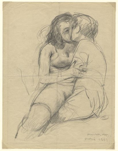 ANONYMOUS. Couples, 1951. 6 graphite and...