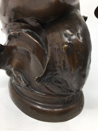null Denys PUECH (1854-1942) - BARBEDIENNE. La Sirène, Rome, 1890. Bronze, 48,5 cm....