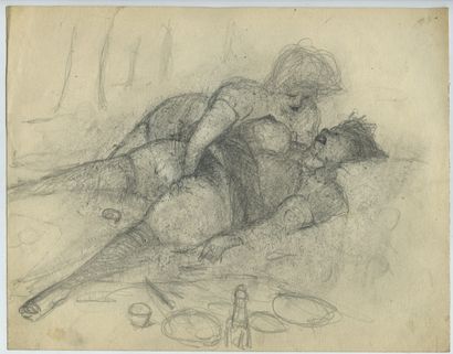 null Frans de GEETERE (1895-1968). The Two Friends, circa 1950. 10 pencil drawings,...