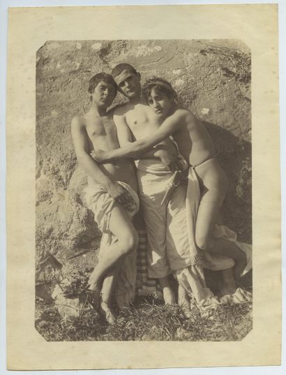 null Wilhelm von GLOEDEN (1856-1931). Pascalino and Two Friends, 1899. Vintage print...