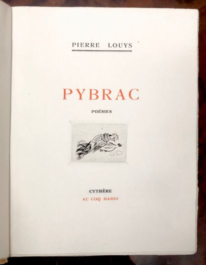 Pierre LOUŸS. Pybrac, poems. Cythère, Au...