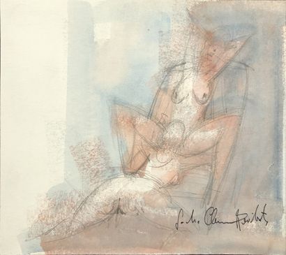 null POLAND. Sacha CHIMKEVITCH (1920-2006). Erotic scenes, circa 1980. 8 mixed media...