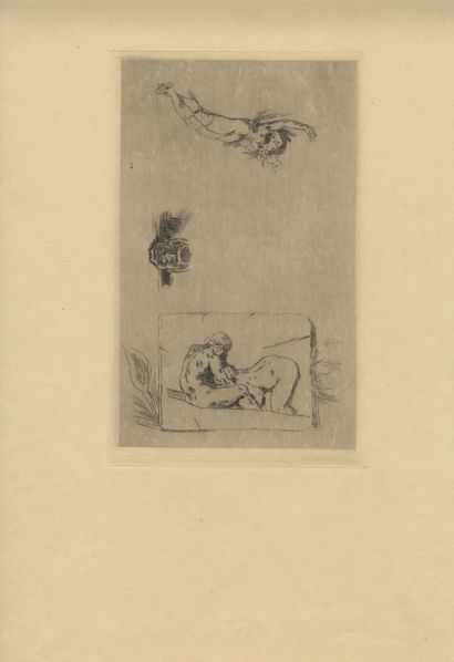 null Félicien ROPS. Bas-relief. Planche effacée de toute rareté. Ici en planche entière...