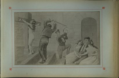 null GRISP. Le Tour du monde d'un flagellant, circa 1900. Album in-8 Italian style,...