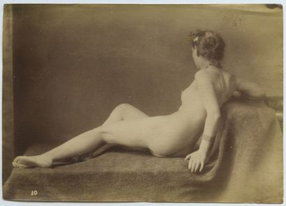 null [Unidentified Photographer]. Nude studies without face, circa 1890. 15 silver...