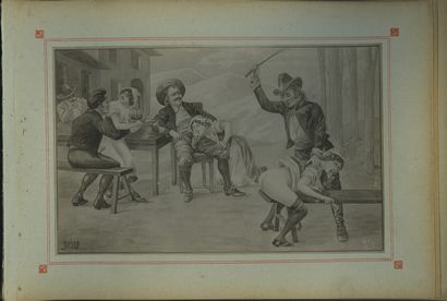 null GRISP. Le Tour du monde d'un flagellant, circa 1900. Album in-8 Italian style,...