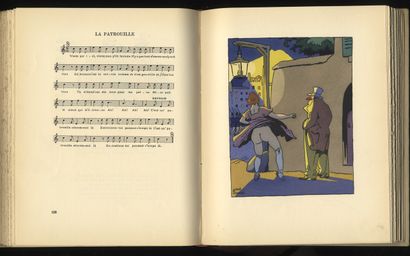 null [ENRICHI DE 2 DESSINS ORIGINAUX À L'AQUARELLE]. Joseph HÉMARD. Chansons de salle...