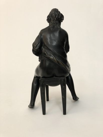 null CLODION (1738-1814), after. The Toilet, end of the 19th century. Patinated bronze,...