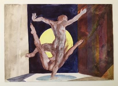 null CHILE. Jacques CANONICI (born in 1944). Studies of nude, around 1960. 4 watercolors...