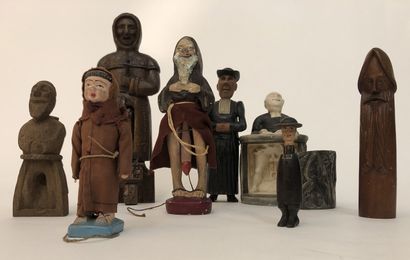 null 
CURIOSA.

[ANTICLÉRICALISME] Ecclésiastiques obscènes, 1880-1940. 8 sculptures...
