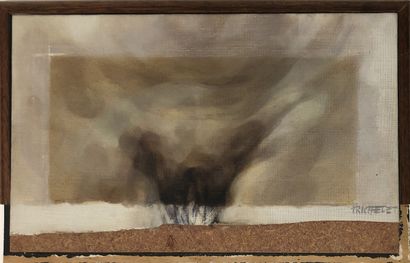 null Henri RICHELET. Vulva, 1999. Oil on canvas, 21 x 39 cm approximately. Signed...