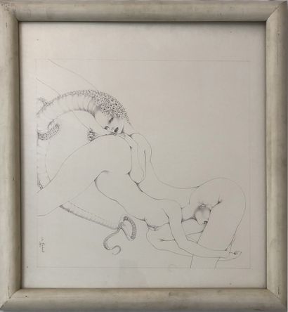 null Gilles RIMBAULT (born in 1945). 69 female, 1971. Graphite drawing, 42 x 47 cm....