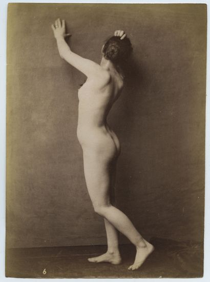 null [Unidentified Photographer]. Nude studies without face, circa 1890. 15 silver...