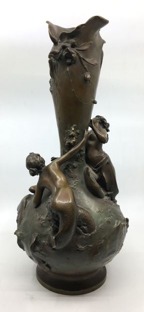 null Ignaz MANSCH (1867-1925), Austrian sculptor. Naiads, around 1900. Bronze in...