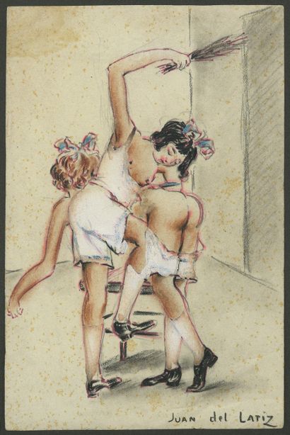 null 
[Unidentified artists]. Scenes of flogging and miscellaneous, circa 1930. Italian...