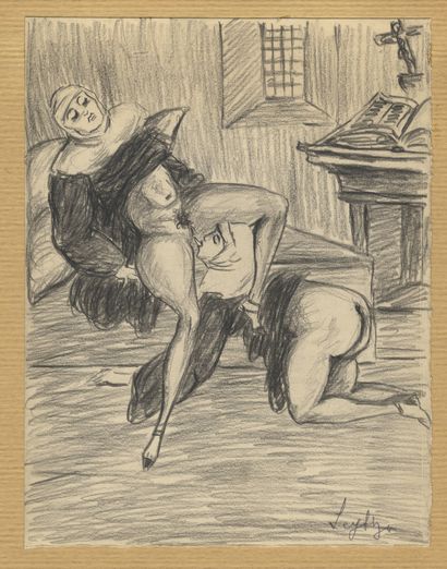 null Mitja LEYTHO. Stunden der Erbauung [Les Heures de luxure], vers 1940. 7 dessins...