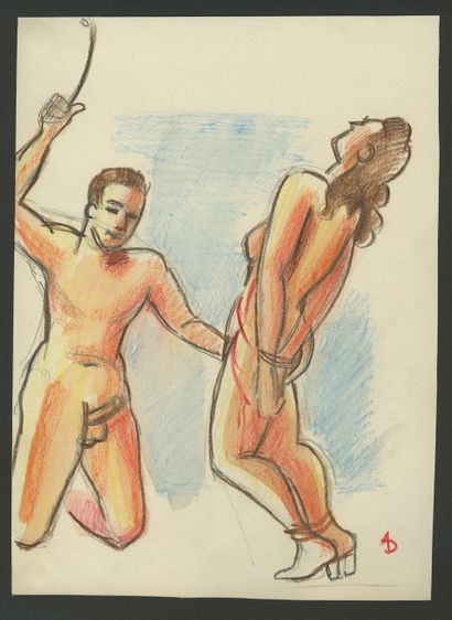 null 
[Artistes non identifiés]. Scènes de flagellation et divers, vers 1930. Album...