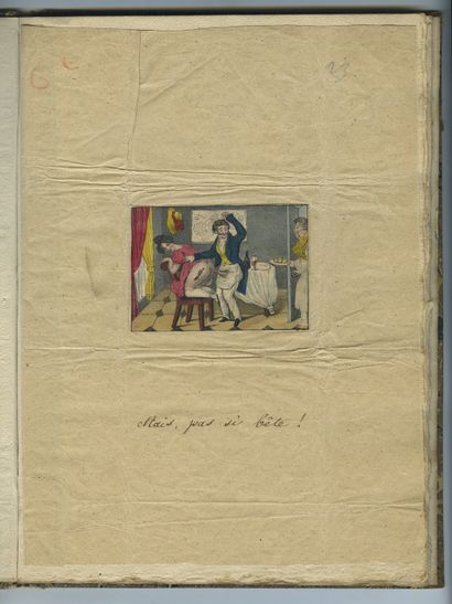 null Scenes of genre, around 1860. Portfolio in-4 containing 3 lithographs, 6 x 8,5...