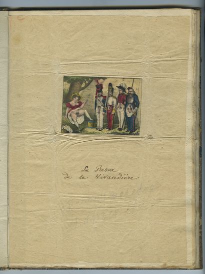 null Scènes de genre, vers 1860. Portefeuille in-4 contenant 3 lithographies, 6 x...