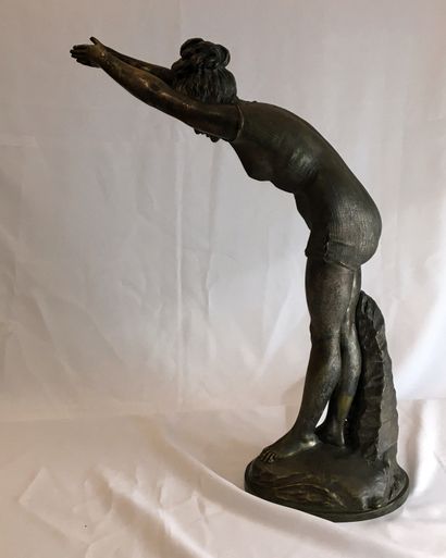null Odoardo TABACCHI (1831-1905), Italian sculptor. The Diver, around 1880. Bronze...