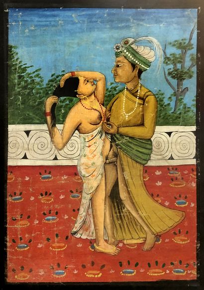 RADJASTHAN. Marital scene, late 19th century....