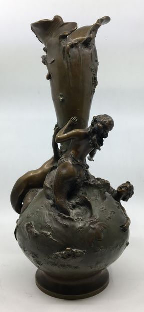 null Ignaz MANSCH (1867-1925), Austrian sculptor. Naiads, around 1900. Bronze in...