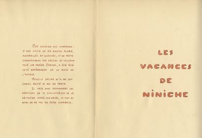 null HORTENSIO. Les Vacances de Niniche, 1950. Féérie en 10 tableaux peints et racontés...