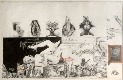 null Marie-Ange LE ROCHAIS (born in 1956). Amour courtois, January 1976. Graphite,...