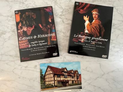 null 
Théâtre. Un très important lot:

-2 DVDs:

"Cadmus et Hermione."

"Le bourgeois...