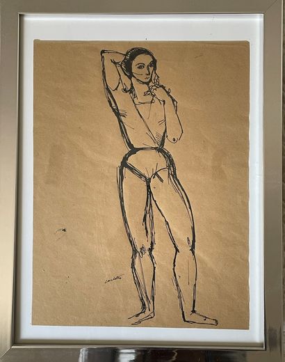 null Jean Albert Carlotti (1909-2003) 

Portrait of the dancer Dany Colletin 

Three...