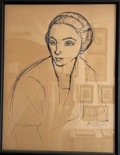 null Jean Albert Carlotti (1909-2003) 

Portrait de la danseuse Dany Colletin 

Trois...