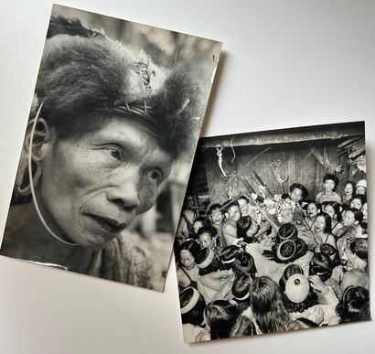 null Indonésie - Bornéo

Portrait d’un vieux chasseur de la tribu de Dayak, et scène...