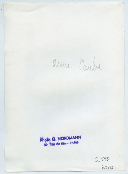 null Anne CARLU (1895-1972), painter. Vintage silver print, 18.3 x 13 cm. Stamp of...