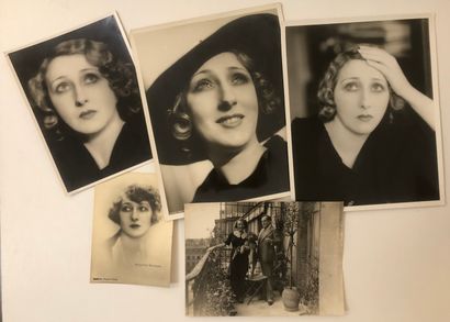 null Marguerite VALMONT (1897-1982), actress. 5 silver prints, various sizes. Stamp...