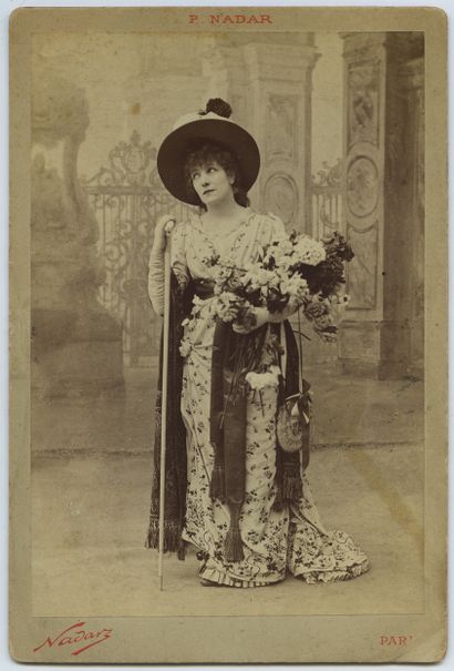 null Sarah BERNHARDT (1844-1923), actress, painter and sculptor. Vintage silver print,...