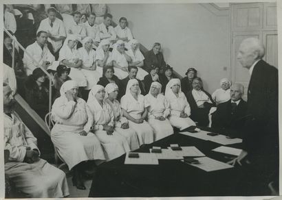 null Decoration of Nurses at the Saint-Antoine Hospital. Vintage silver print, 13...