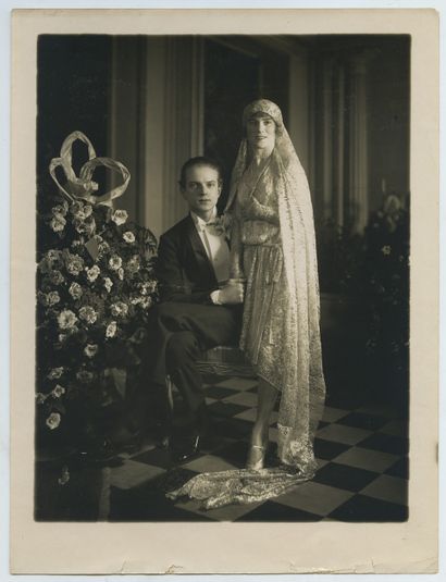 null Wedding of Alice COCÉA (1899-1970), actress and singer, and the Count of la...