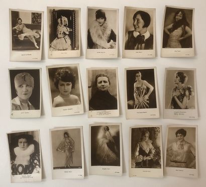 null Silent movie stars. 77 silver prints, postcard size.