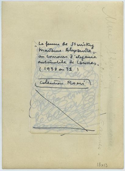null "Madame ALEXANDRE" STAVISKY, born Arlette SIMON (1903-1988). Silver print from...