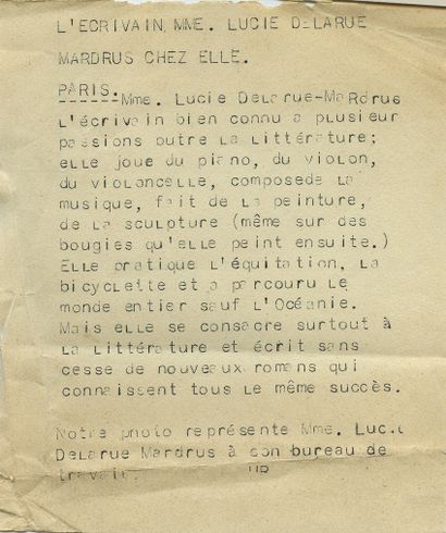 null Lucie DELARUE-MADRUS (1874-1945), poétesse, romancière, journaliste, historienne,...