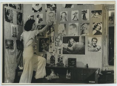 null Gina LEROY, collectionneuse de portrait d'artiste, 1938. Épreuve argentique...
