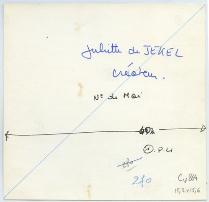 null Juliette de JEKEL (1936-2003), sculptrice. Épreuve argentique d'époque, 15,2...