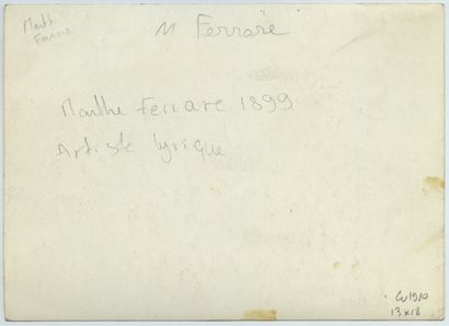 null Marthe FERRARE (born in 1899), lyric artist. 2 silver prints from the period,...
