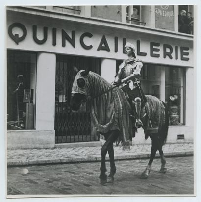 null Joan of Arc in Front of the Hardware Store. Vintage silver print, 12 x 11.8...