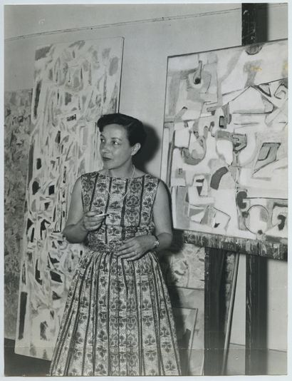  Yves KLEIN Marie RAYMOND (1908-1989), peintre, mère du plasticien Yves KLEIN. Épreuve... Gazette Drouot